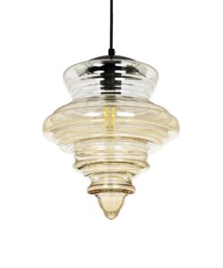 GLOBOSTAR® CORTE 206-0029 Μοντέρνο Κρεμαστό Φωτιστικό Οροφής με Ντουί 1 x E27 AC 220-240V IP20 – Mελί – Μ25 x Π25 x Υ30cm