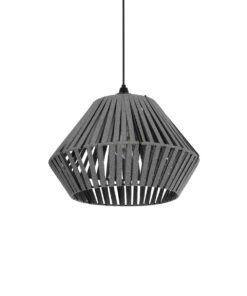 GLOBOSTAR® NUI 205-0065 Boho Κρεμαστό Φωτιστικό Οροφής με Ντουί 1 x E27 AC 220-240V IP20 – Γκρι – M36 x Π36 x Υ27cm