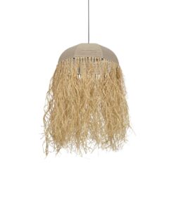 GLOBOSTAR® PLUVIA 205-0080 Boho Κρεμαστό Φωτιστικό Οροφής με Ντουί 1 x E27 AC 220-240V IP20 – Μπεζ – M50 x Π50 x Υ80cm