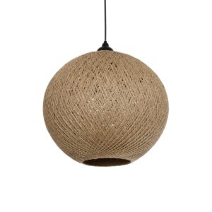 GLOBOSTAR® SOLEI 205-0001 Boho Κρεμαστό Φωτιστικό Οροφής με Ντουί 1 x E27 AC 220-240V IP20 – Μπεζ – M40 x Π40 x Υ36cm