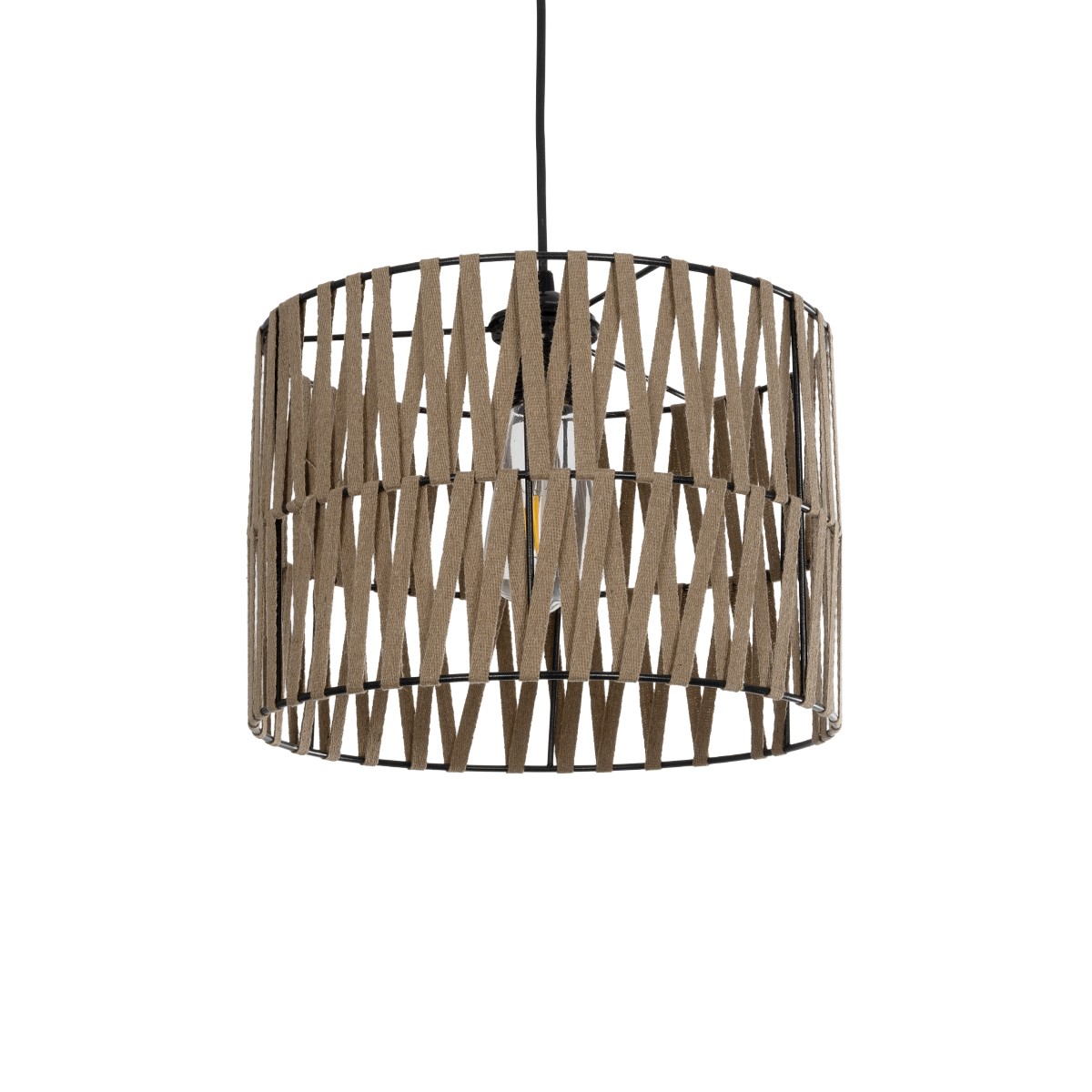 GLOBOSTAR® MARS 205-0054 Boho Κρεμαστό Φωτιστικό Οροφής με Ντουί 1 x E27 AC 220-240V IP20 – Μπεζ – M30 x Π30 x Υ24cm