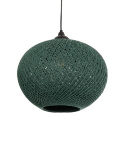 GLOBOSTAR® SOLEI 205-0014 Boho Κρεμαστό Φωτιστικό Οροφής με Ντουί 1 x E27 AC 220-240V IP20 – Πράσινο – M30 x Π30 x Υ26cm