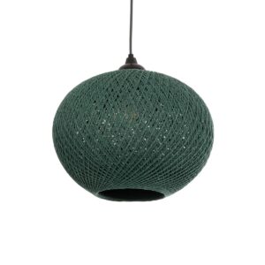 GLOBOSTAR® SOLEI 205-0014 Boho Κρεμαστό Φωτιστικό Οροφής με Ντουί 1 x E27 AC 220-240V IP20 – Πράσινο – M30 x Π30 x Υ26cm