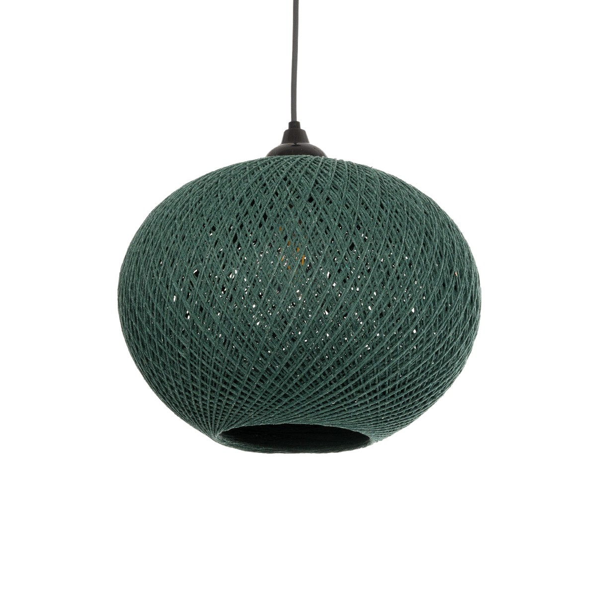 GLOBOSTAR® SOLEI 205-0014 Boho Κρεμαστό Φωτιστικό Οροφής με Ντουί 1 x E27 AC 220-240V IP20 – Πράσινο – M30 x Π30 x Υ26cm