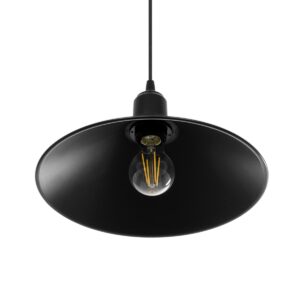 GLOBOSTAR® FERRO 203-0084 Μοντέρνο Κρεμαστό Φωτιστικό Οροφής με Ντουί 1 x E27 AC 220-240V IP20 – Μαύρο – Μ30 x Π30 x Υ15cm