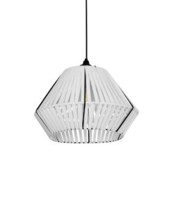 GLOBOSTAR® NUI 205-0063 Boho Κρεμαστό Φωτιστικό Οροφής με Ντουί 1 x E27 AC 220-240V IP20 – Λευκό – M36 x Π36 x Υ27cm