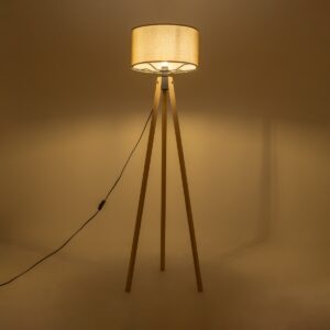 GLOBOSTAR® SAGA 204-0047 Μοντέρνο Επιδαπέδιο Φωτιστικό με Ντουί 1 x E27 AC 220-240V IP20 – Μπεζ & Πράσινο – Μ38 x Π38 x Υ140cm