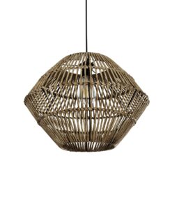 GLOBOSTAR® KEGEL 205-0048 Boho Κρεμαστό Φωτιστικό Οροφής με Ντουί 1 x E27 AC 220-240V IP20 – Μπεζ – M46 x Π46 x Υ35cm