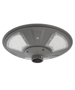 GLOBOSTAR® PARK 90500 Φωτιστικό Κεφαλής Post Top Πλατείας/Πάρκου LED 25W 2000lm 120° με Ενσωματωμένο Φωτοβολταϊκό Panel 6V 20W & Επαναφορτιζόμενη Μπαταρία Li-ion 3.2V 25000mAh με Αισθητήρα Ημέρας-Νύχτας Αδιάβροχο IP65 Ψυχρό Λευκό 6000K – Γκρι Ανθρακί – Μ50 x Π50 x Υ19cm – 2 Χρόνια Εγγύηση