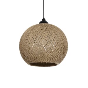 GLOBOSTAR® SOLEI 205-0002 Boho Κρεμαστό Φωτιστικό Οροφής με Ντουί 1 x E27 AC 220-240V IP20 – Μπεζ – M30 x Π30 x Υ26cm