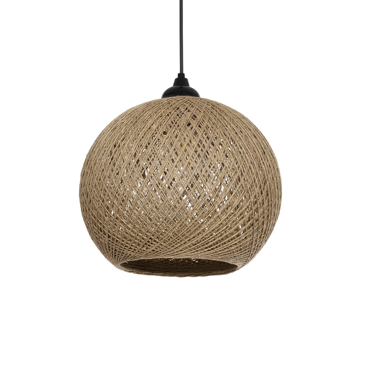 GLOBOSTAR® SOLEI 205-0002 Boho Κρεμαστό Φωτιστικό Οροφής με Ντουί 1 x E27 AC 220-240V IP20 – Μπεζ – M30 x Π30 x Υ26cm