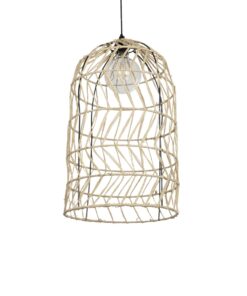 GLOBOSTAR® NETI 205-0025 Boho Κρεμαστό Φωτιστικό Οροφής με Ντουί 1 x E27 AC 220-240V IP20 – Μπεζ – M35 x Π35 x Υ63cm