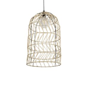 GLOBOSTAR® NETI 205-0025 Boho Κρεμαστό Φωτιστικό Οροφής με Ντουί 1 x E27 AC 220-240V IP20 – Μπεζ – M35 x Π35 x Υ63cm