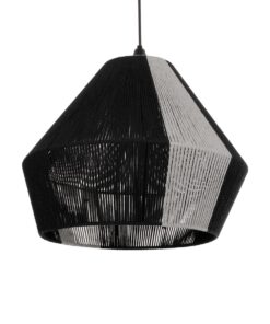 GLOBOSTAR® ANGULUS 205-0021 Boho Κρεμαστό Φωτιστικό Οροφής με Ντουί 1 x E27 AC 220-240V IP20 – Μαύρο & Γκρι – M40 x Π40 x Υ35cm