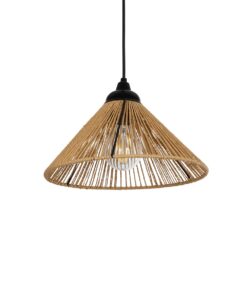 GLOBOSTAR® FUNIS 205-0084 Boho Κρεμαστό Φωτιστικό Οροφής με Ντουί 1 x E27 AC 220-240V IP20 – Μπεζ – M25 x Π25 x Υ16cm