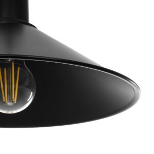 GLOBOSTAR® FERRO 203-0084 Μοντέρνο Κρεμαστό Φωτιστικό Οροφής με Ντουί 1 x E27 AC 220-240V IP20 – Μαύρο – Μ30 x Π30 x Υ15cm