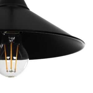 GLOBOSTAR® FONTE 203-0080 Μοντέρνο Κρεμαστό Φωτιστικό Οροφής με Ντουί 1 x E27 AC 220-240V IP20 – Μαύρο – Μ25.5 x Π25.5 x Υ10cm