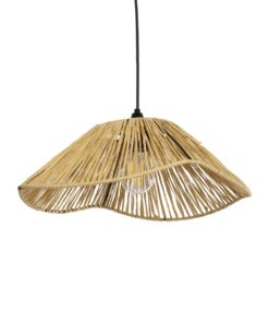 GLOBOSTAR® CHAPEAU 205-0028 Boho Κρεμαστό Φωτιστικό Οροφής με Ντουί 1 x E27 AC 220-240V IP20 – Μπεζ – M41 x Π41 x Υ17cm
