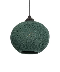GLOBOSTAR® SOLEI 205-0015 Boho Κρεμαστό Φωτιστικό Οροφής με Ντουί 1 x E27 AC 220-240V IP20 – Πράσινο – M20 x Π20 x Υ25cm