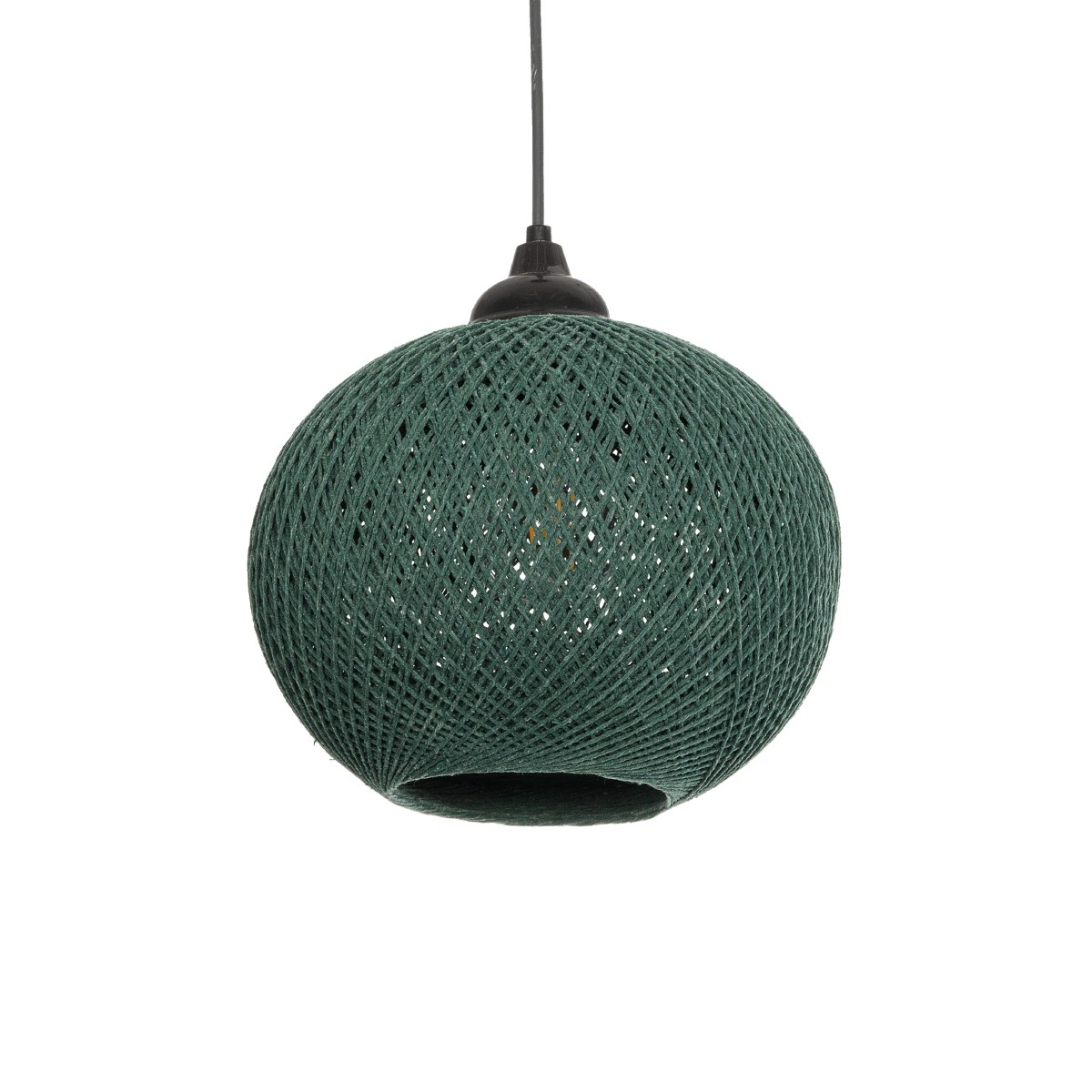 GLOBOSTAR® SOLEI 205-0015 Boho Κρεμαστό Φωτιστικό Οροφής με Ντουί 1 x E27 AC 220-240V IP20 – Πράσινο – M20 x Π20 x Υ25cm