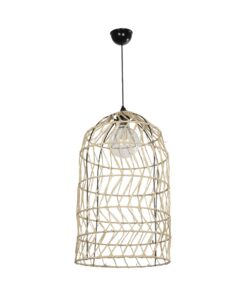 GLOBOSTAR® NETI 205-0025 Boho Κρεμαστό Φωτιστικό Οροφής με Ντουί 1 x E27 AC 220-240V IP20 – Μπεζ – M35 x Π35 x Υ63cm