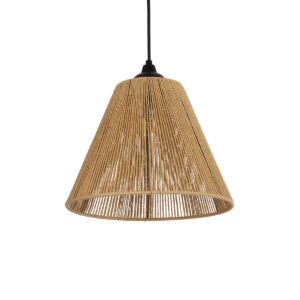 GLOBOSTAR® HUTT 205-0017 Boho Κρεμαστό Φωτιστικό Οροφής με Ντουί 1 x E27 AC 220-240V IP20 – Μπεζ – M25 x Π25 x Υ20cm