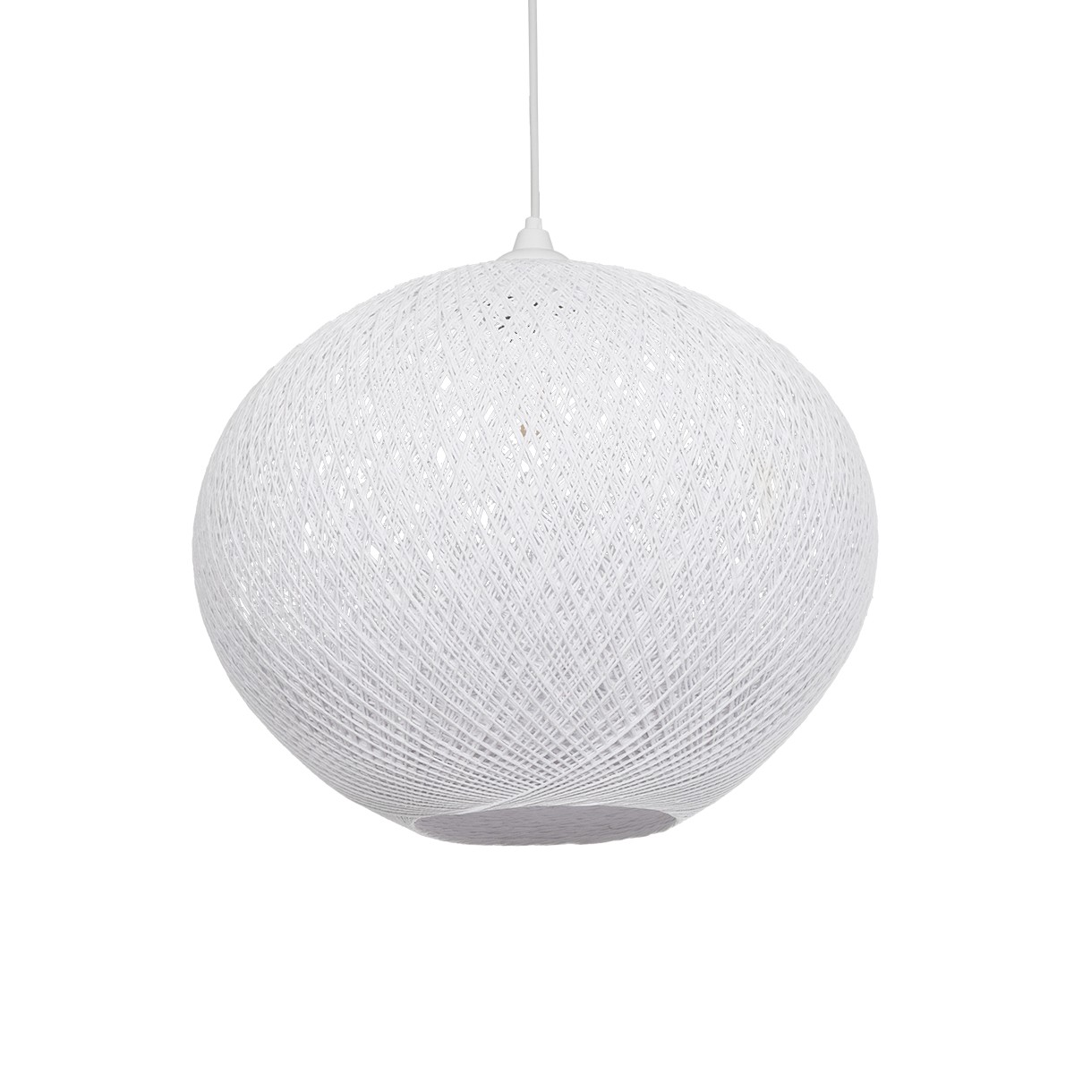 GLOBOSTAR® SOLEI 205-0007 Boho Κρεμαστό Φωτιστικό Οροφής με Ντουί 1 x E27 AC 220-240V IP20 – Λευκό – M40 x Π40 x Υ36cm