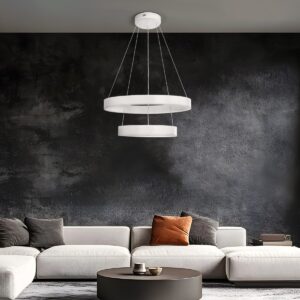 kelvo® VENOM 61186 Μοντέρνο Κρεμαστό Φωτιστικό Οροφής LED 75W 8818lm 120° AC 220-240V IP20 Ρυθμιζόμενο Λευκό CCT με Χειριστήριο από 2700K έως 6000K Dimmable – Lumileds SMD Chip – Λευκό Ματ – Μ60 x Π60 x Υ40cm – 3 Χρόνια Εγγύηση