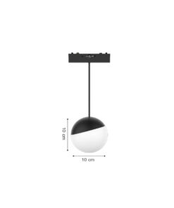 Inlight Κρεμαστό Φωτιστικό LED 6W 3CCT για Ultra-Thin μαγνητική ράγα σε μαύρη απόχρωση D:10X10cm (TMU0200-Black)