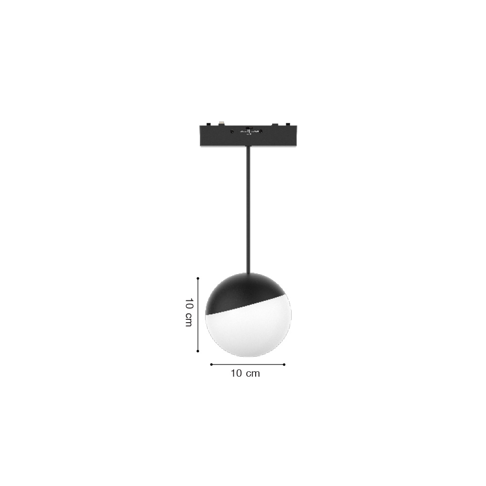 Inlight Κρεμαστό Φωτιστικό LED 6W 3000K-6000K για Ultra-Thin μαγνητική ράγα σε μαύρη απόχρωση D:10X10cm (TMZ0050-Black)