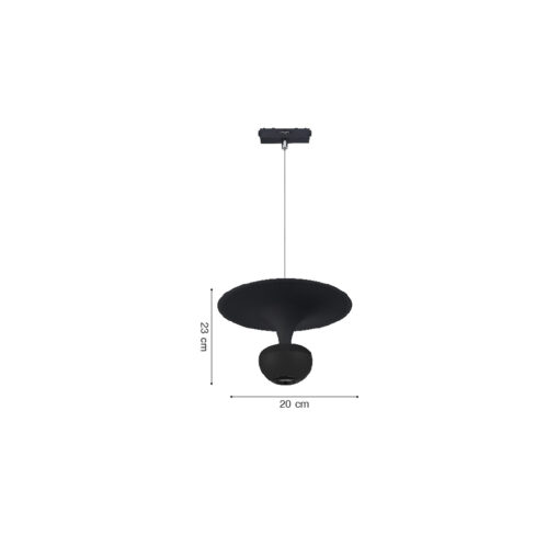 Inlight Κρεμαστό Φωτιστικό LED 5W 3CCT για Ultra-Thin μαγνητική ράγα σε μαύρη απόχρωση D:23X20cm (TMU0240-Black)