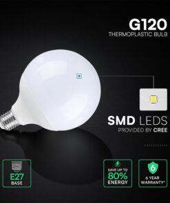 22W LED Bulb E27 G120 Plastic CREE CHIP 6400K V-TAC – 21200236