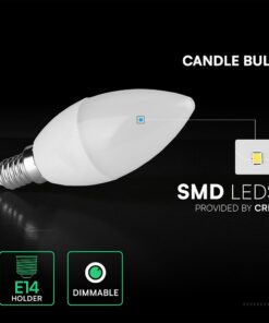 LED Κεράκι E14 5.5W 470 lm 4000K Dimmable CREE Chip V-TAC 2120186-6