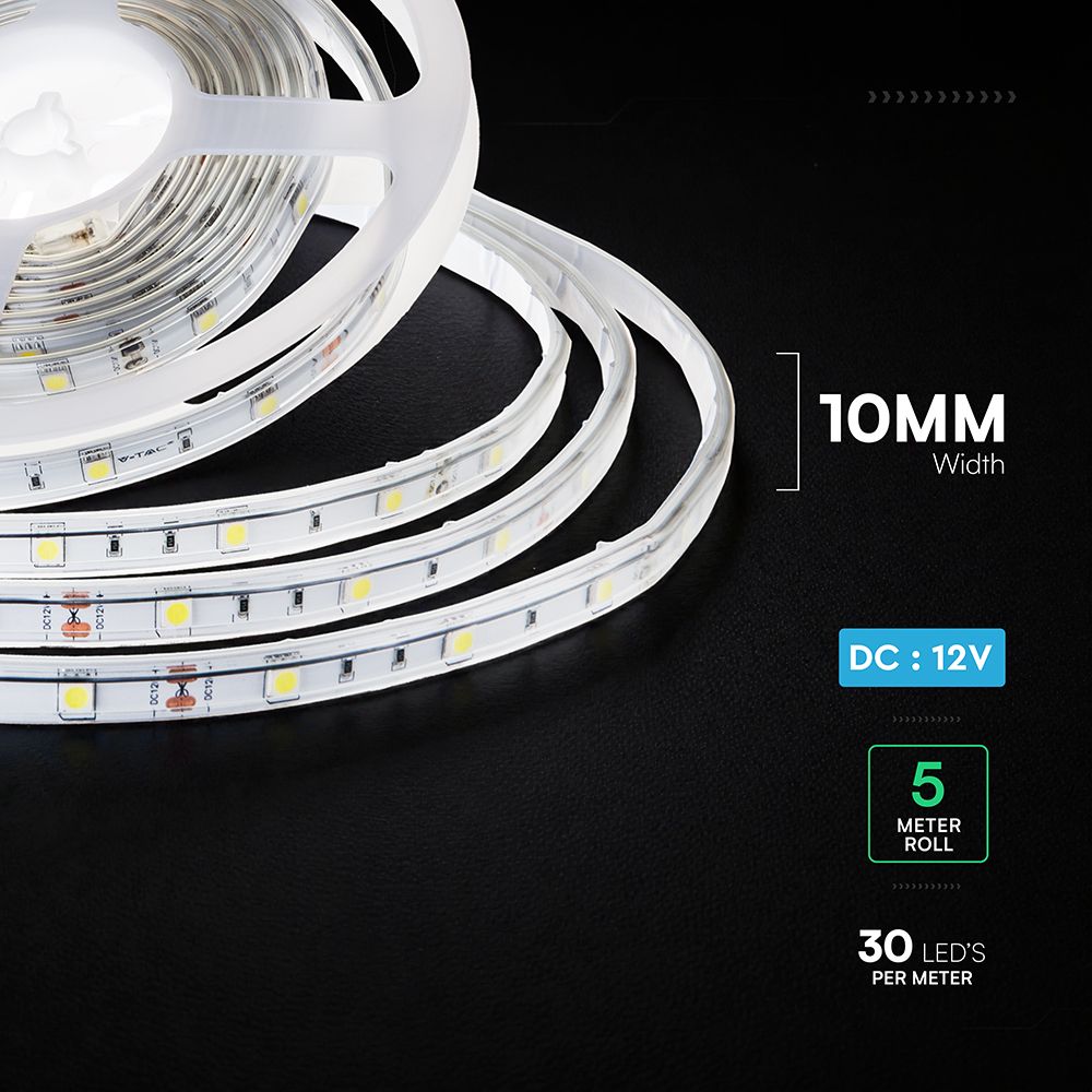 LED Strip SMD5050 – 30 LEDs 6500K IP65 6W/M V-TAC – 212144