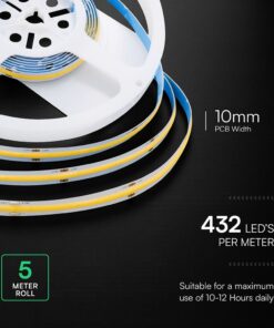LED Ταινία COB 10W V-TAC Dimmable 24V 1000lm/m 10mm Ψυχρό Λευκό 5 Μέτρα 212669VT