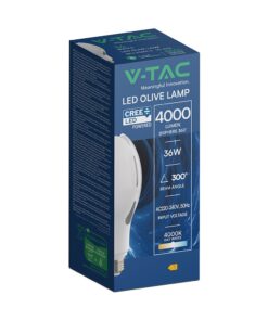 LED Λάμπα E27 36W V-TAC Cree Chip 300° 4000lm Φυσικό Λευκό 4000K 6yrs Wty – 21284-6