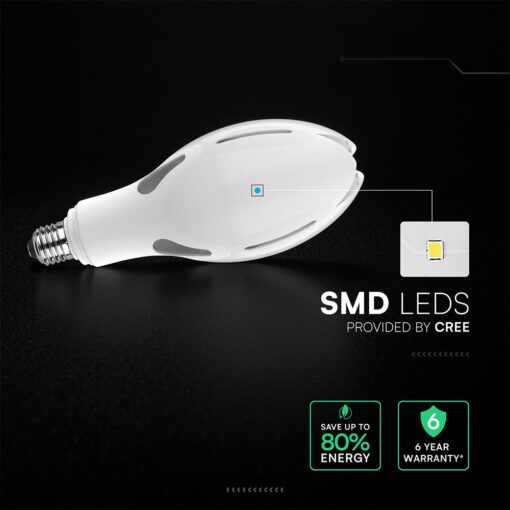 LED Λάμπα E27 36W V-TAC Cree Chip 300° 4000lm Φυσικό Λευκό 4000K 6yrs Wty – 21284-6
