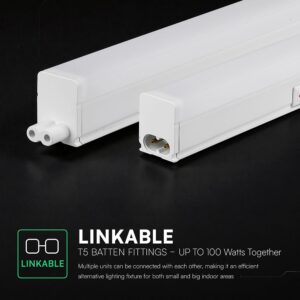 LED Φωτιστικό Πάγκου/Κουζίνας με Διακόπτη T5 120cm 16W V-TAC Cree Chip 1600lm Ψυχρό Λευκό 6500K 6yrs Wty- 216976