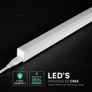 LED Φωτιστικό Πάγκου/Κουζίνας με Διακόπτη T5 120cm 16W V-TAC Cree Chip 1600lm Ψυχρό Λευκό 6500K 6yrs Wty- 216976