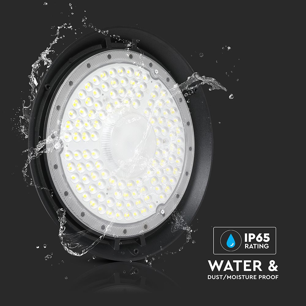 200W LED Καμπάνα UFO Μαύρη 27.000lm Ψυχρό Λευκό 6500K IP65 5yrs Wty V-TAC – 217813