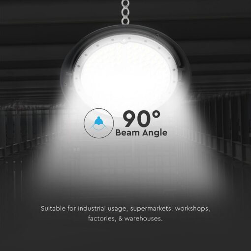 200W LED Καμπάνα UFO Μαύρη 27.000lm Ψυχρό Λευκό 6500K IP65 5yrs Wty V-TAC – 217813