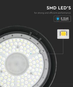 200W LED Καμπάνα UFO Μαύρη 27.000lm Ψυχρό Λευκό 6500K IP65 5yrs Wty V-TAC – 217813