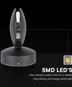 6W LED Wall Light Black Body 4000K IP65 V-TAC – 218220