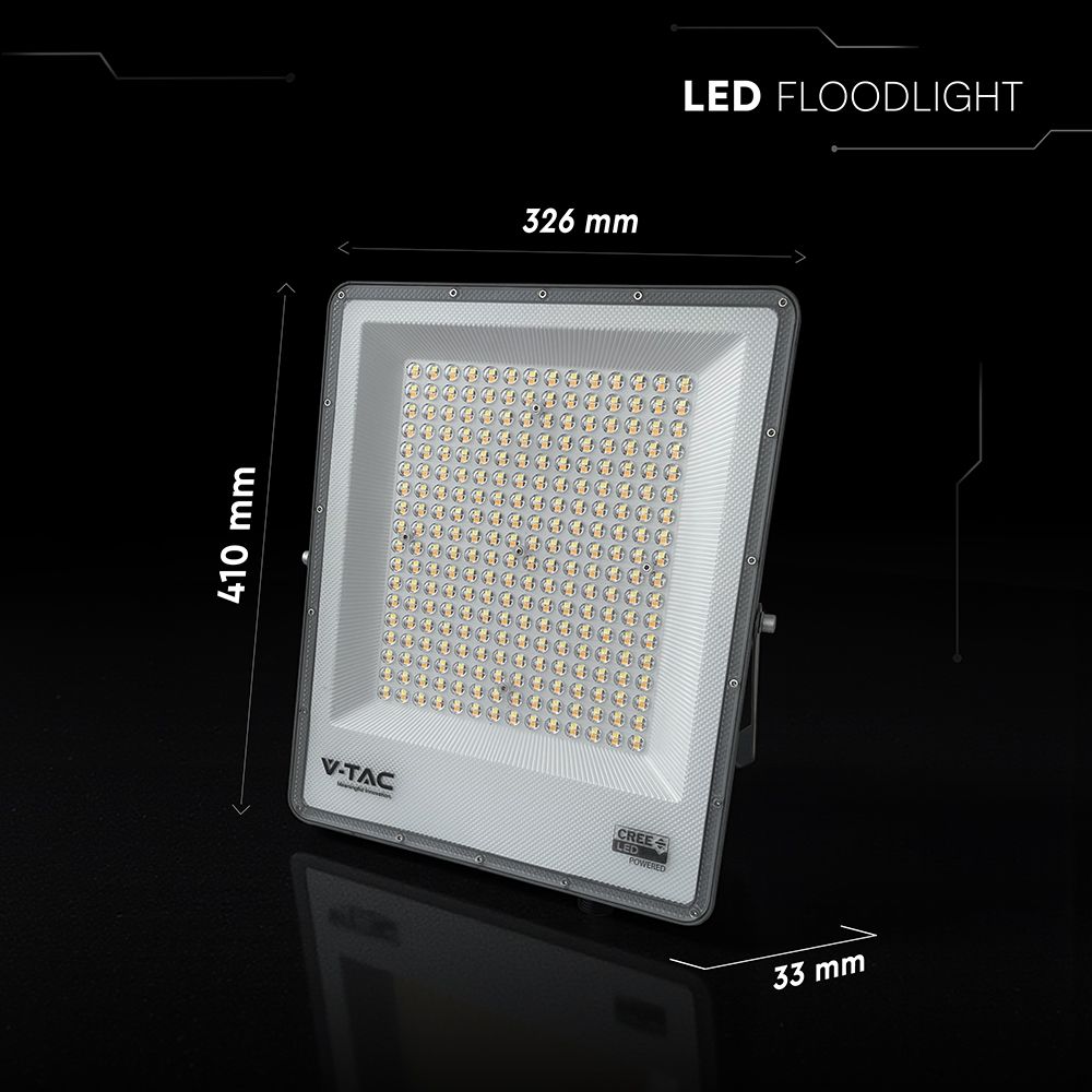 LED Προβολέας 200W Αδιάβροχος IP65 V-TAC Cree Chip Μαύρος 16450lm CCT 6yrs Wty – 240706