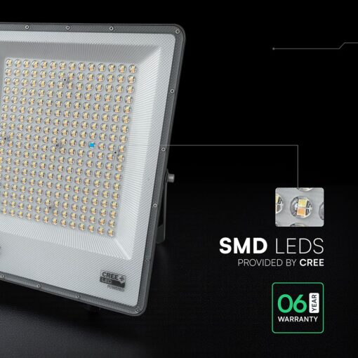 LED Προβολέας 200W Αδιάβροχος IP65 V-TAC Cree Chip Μαύρος 16450lm CCT 6yrs Wty – 240706