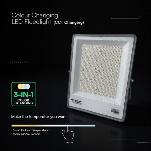 LED Προβολέας 200W Αδιάβροχος IP65 V-TAC Cree Chip Μαύρος 16450lm CCT 6yrs Wty – 240706