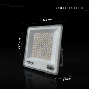 LED Προβολέας 100W Αδιάβροχος IP65 V-TAC Cree Chip Μαύρος 8150lm CCT 6yrs Wty – 240716