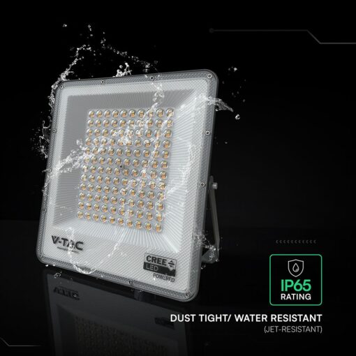 LED Προβολέας 100W Αδιάβροχος IP65 V-TAC Cree Chip Μαύρος 8150lm CCT 6yrs Wty – 240716