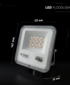 LED Προβολέας 10W Αδιάβροχος IP65 V-TAC Cree Chip Μαύρος 730lm CCT 6yrs Wty – 240726