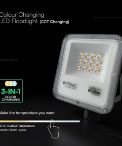 LED Προβολέας 10W Αδιάβροχος IP65 V-TAC Cree Chip Μαύρος 730lm CCT 6yrs Wty – 240726